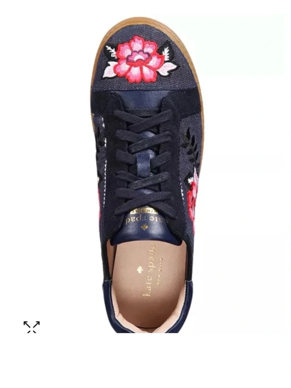 kate spade navy and blush leather flat